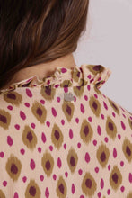 Carica l'immagine nel visualizzatore di Gallery, blusa maniche corte fantasia rombi - mimì muà - beige verde militare
