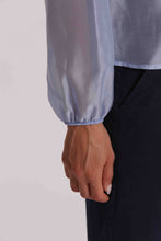 Carica l'immagine nel visualizzatore di Gallery, blusa a maniche lunghe con rouches   - mimì muà - celeste
