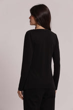 Carica l'immagine nel visualizzatore di Gallery, blusa con scollo drappeggiato  - mimì muà - nero
