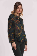 Carica l'immagine nel visualizzatore di Gallery, blusa con fiocco stampa floreale vintage - mimì muà - verde
