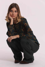 Carica l'immagine nel visualizzatore di Gallery, blusa con fiocco stampa floreale vintage - mimì muà - verde
