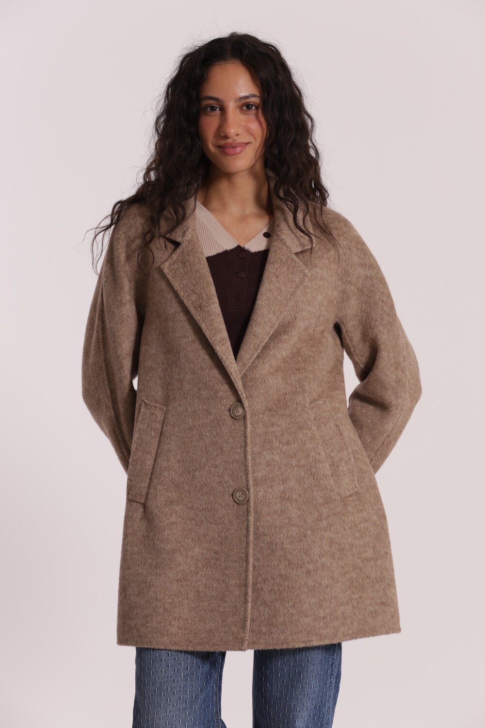 cappotto corto 50% lanna - mimì muà - beige