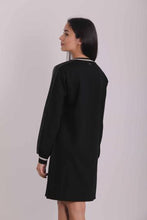 Carica l&#39;immagine nel visualizzatore di Gallery, abito in felpa con dettagli cangianti - mimì muà - nero
