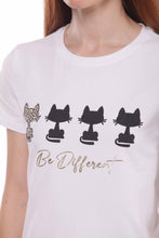 Carica l&#39;immagine nel visualizzatore di Gallery, t-shirt  &quot; BE DIFFERENT  - mimì muà - bianco
