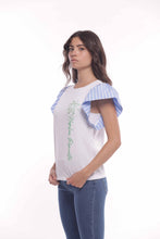 Carica l&#39;immagine nel visualizzatore di Gallery, t-shirt con maniche a righe - mimì muà - bianco
