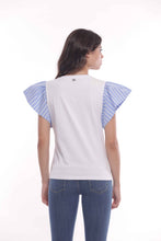 Carica l&#39;immagine nel visualizzatore di Gallery, t-shirt con maniche a righe - mimì muà - bianco
