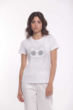 Carica l&#39;immagine nel visualizzatore di Gallery, t-shirt  &quot; CAT WITH GLASSES &quot; - mimì muà - bianco
