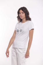 Carica l&#39;immagine nel visualizzatore di Gallery, t-shirt  &quot; CAT WITH GLASSES &quot; - mimì muà - bianco
