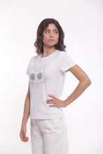 Carica l&#39;immagine nel visualizzatore di Gallery, t-shirt  &quot; CAT WITH GLASSES &quot; - mimì muà - bianco
