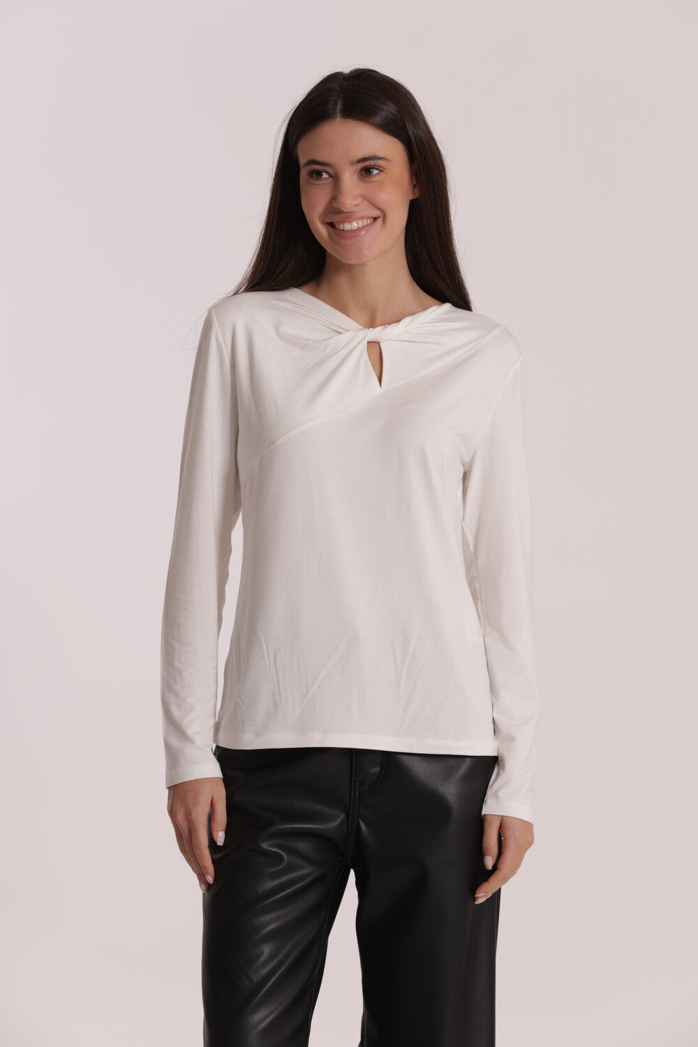 t-shirt con nodo sul davanti - mimì muà - bianco