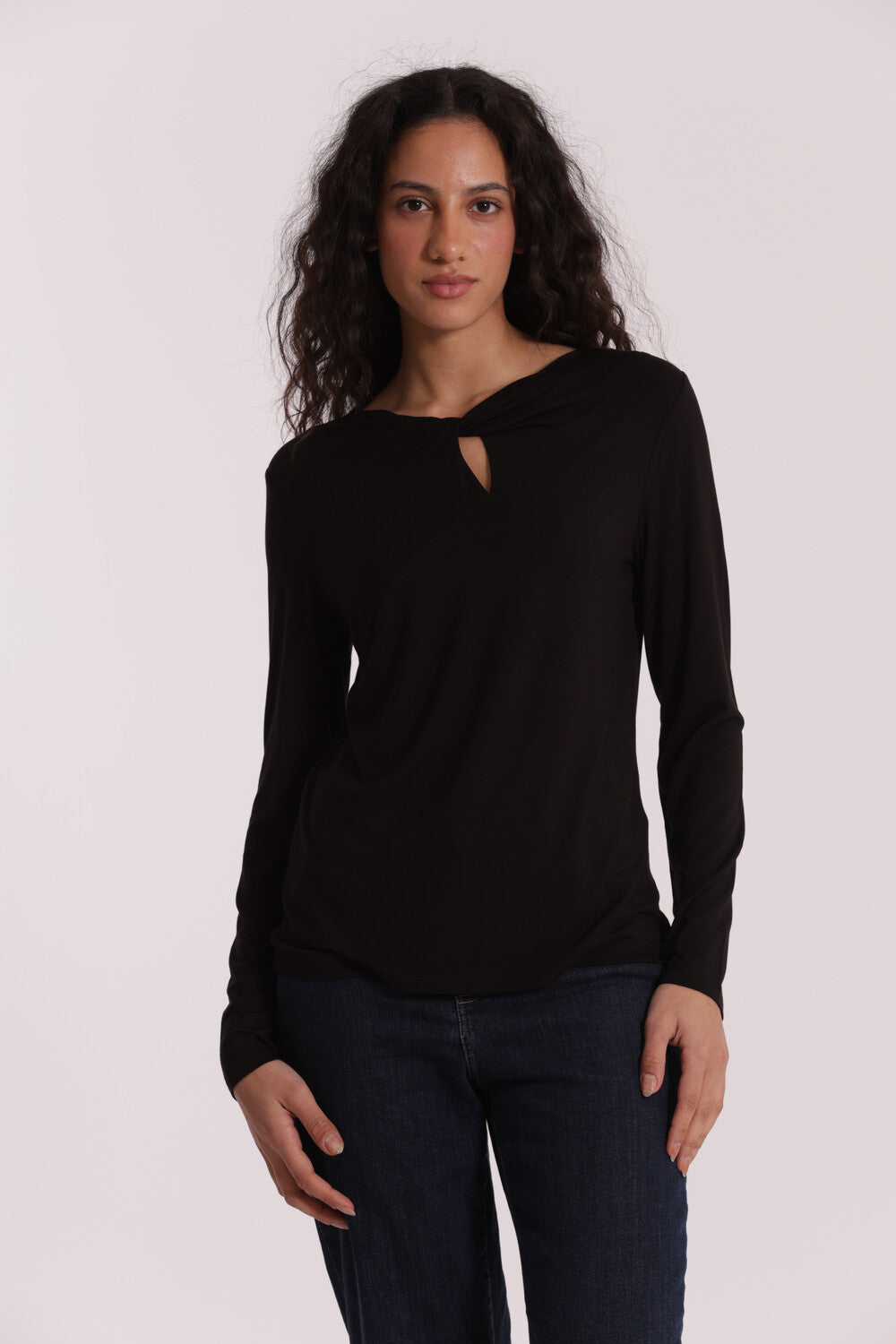 t-shirt con nodo sul davanti - mimì muà - nero