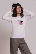 Carica l'immagine nel visualizzatore di Gallery, t-shirt manica lunga "this is my day off"   - mimì muà - bianco
