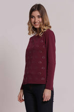 Carica l'immagine nel visualizzatore di Gallery, t-shirt manica lunga con gattini in strass   - mimì muà - bordeaux
