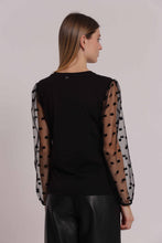 Carica l'immagine nel visualizzatore di Gallery, t-shirt manica lunga trasparente  - mimì muà - nero
