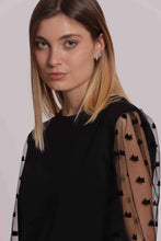 Carica l'immagine nel visualizzatore di Gallery, t-shirt manica lunga trasparente  - mimì muà - nero
