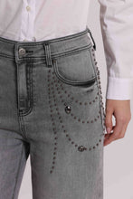 Carica l'immagine nel visualizzatore di Gallery, jeans palazzo con applicazioni laterali  - mimì muà -  grigio
