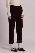 Carica l'immagine nel visualizzatore di Gallery, pantalone cropped in velluto  - mimì muà - prugna

