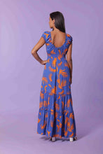 Carica l&#39;immagine nel visualizzatore di Gallery, abito lungo fantasia calipso - mimì muà - arancio blu  4256
