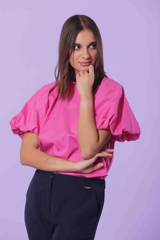blusa con maniche a palloncino - mimì muà - rosa - 1490