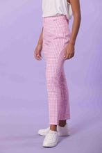 Carica l&#39;immagine nel visualizzatore di Gallery, pantalone a sigaretta fantasia quadretti - mimì muà - bianco rosa - 2491

