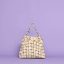 Carica l&#39;immagine nel visualizzatore di Gallery, borsa sacchetto a spalla in  tweed - mimì muà - giallo limone
