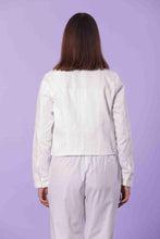 Carica l&#39;immagine nel visualizzatore di Gallery, giacca con tasche e strass -mimì muà - bianco - 6357

